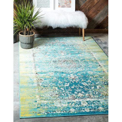  Unique Loom Imperial Collection Modern Traditional Vintage Distressed Blue Area Rug (2 x 3)