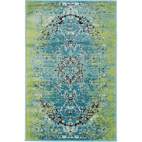  Unique Loom Imperial Collection Modern Traditional Vintage Distressed Blue Area Rug (2 x 3)