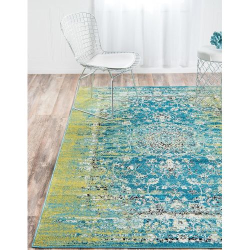  Unique Loom Imperial Collection Modern Traditional Vintage Distressed Blue Area Rug (2 x 3)