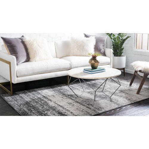  Unique Loom Del Mar Collection Contemporary Transitional Dark Gray Area Rug (2 x 3)