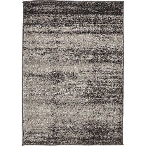  Unique Loom Del Mar Collection Contemporary Transitional Dark Gray Area Rug (2 x 3)