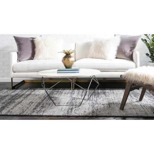  Unique Loom Del Mar Collection Contemporary Transitional Dark Gray Area Rug (2 x 3)