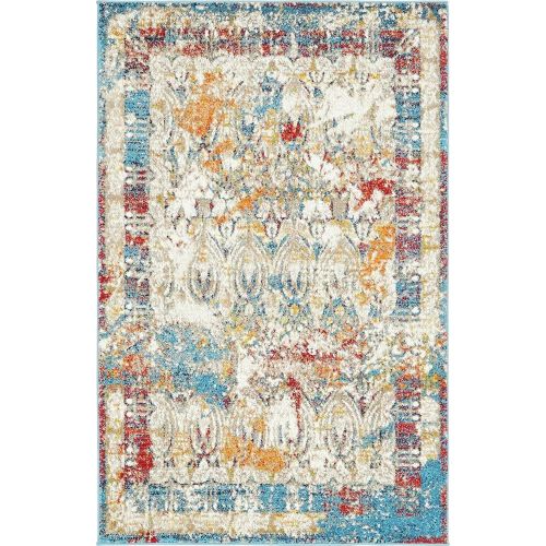  Unique Loom Traditional 4 feet by 6 feet (4 x 6) Venice Multi Area Rug