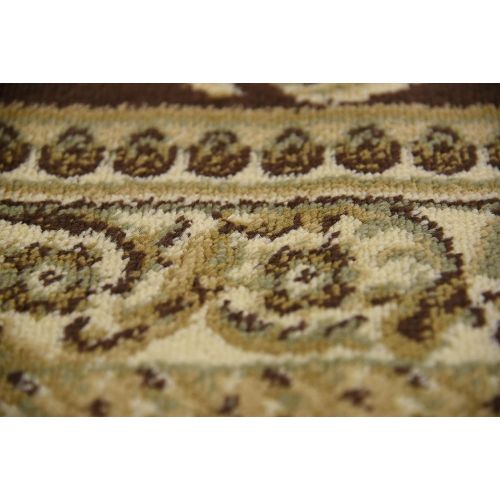  Unique Loom Versailles Collection Traditional Classic Brown Square Rug (4 x 4)