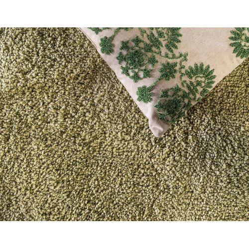  Unique Loom Solo Collection Plush Casual Light Green Area Rug (5 x 8)