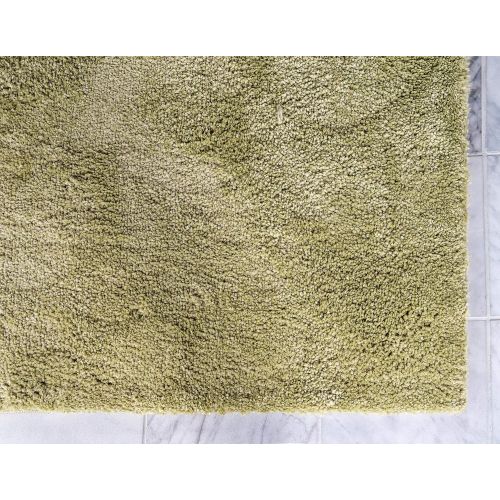  Unique Loom Solo Collection Plush Casual Light Green Area Rug (5 x 8)