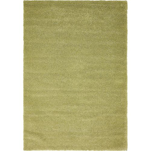  Unique Loom Solo Collection Plush Casual Light Green Area Rug (5 x 8)