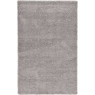 Unique Loom Solo Solid Shag Collection Modern Plush Cloud Gray Area Rug (5 0 x 8 0)