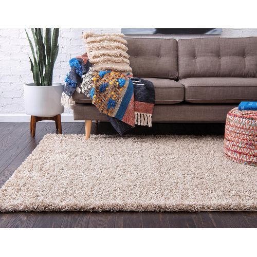  Unique Loom Modern Plush Solid Shag Contemporary Area Rug