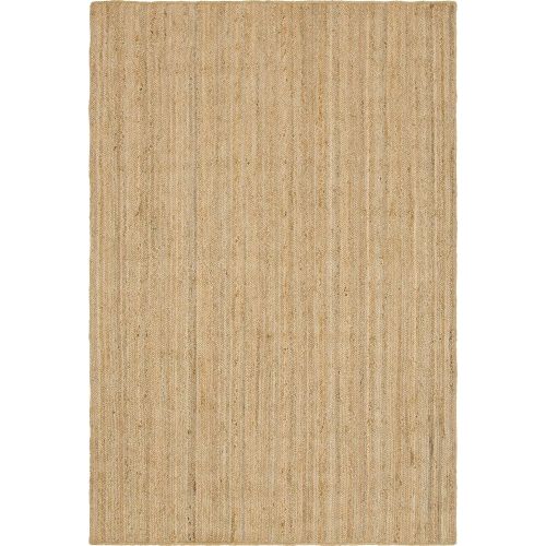  Unique Loom Braided Jute Collection Hand-Woven Natural Fibers Natural Area Rug (6 x 9)