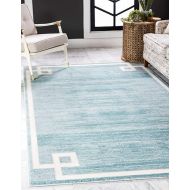 Unique Loom Uptown Collection Area Rug - Lenox Hill (8' x 10' Rectangle, Turquoise/ Ivory)