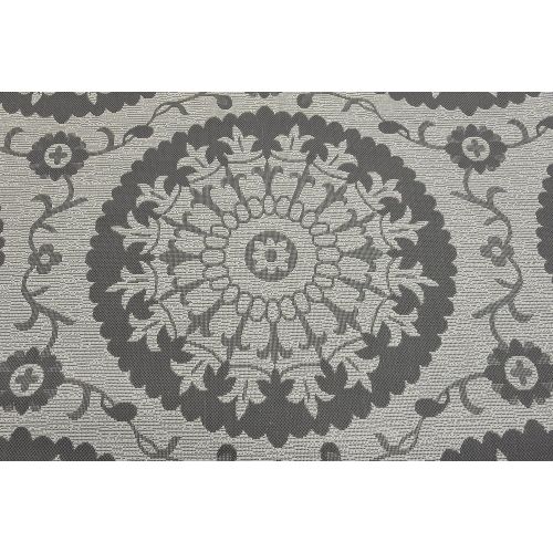  Unique Loom Outdoor Collection Floral Abstract Indoor and Outdoor Transitional Gray Area Rug (6 x 9)