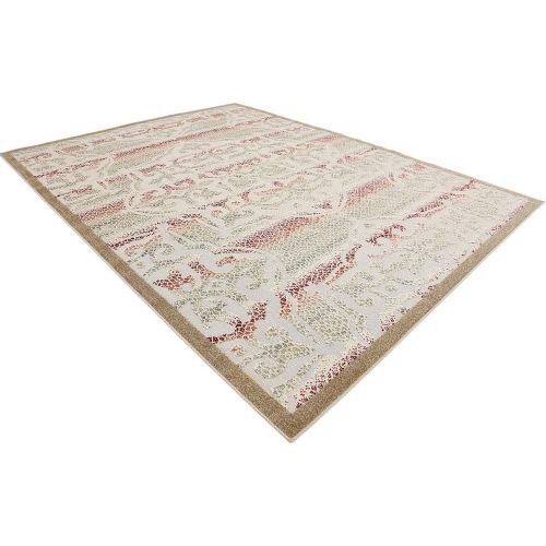  Unique Loom Outdoor Collection Watercolor Abstract Transitional Indoor and Outdoor Multi Square Rug (6 x 6)