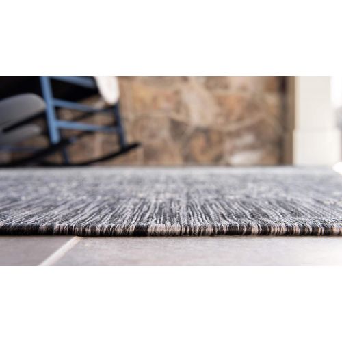  Unique Loom Outdoor Collection Watercolor Abstract Transitional Indoor and Outdoor Multi Square Rug (6 x 6)