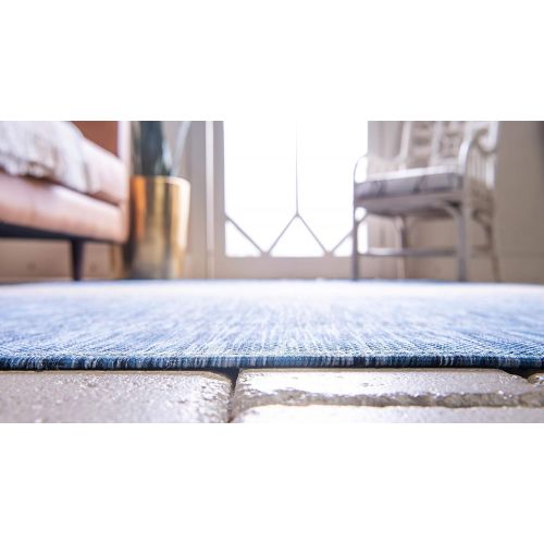  Unique Loom Outdoor Collection Watercolor Abstract Transitional Indoor and Outdoor Multi Square Rug (6 x 6)