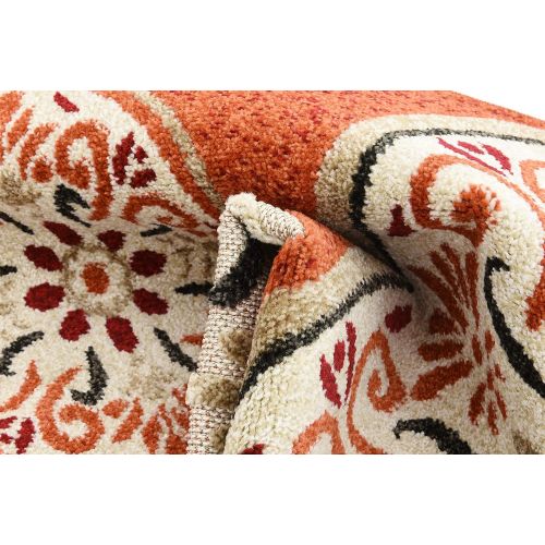  Unique Loom Outdoor Collection Watercolor Abstract Transitional Indoor and Outdoor Multi Square Rug (6 x 6)