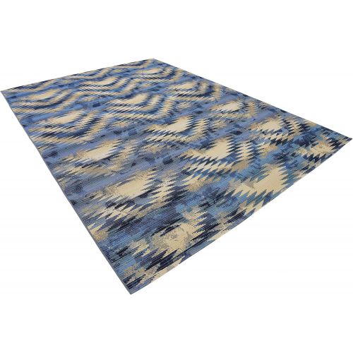  Unique Loom Outdoor Collection Watercolor Abstract Transitional Indoor and Outdoor Multi Square Rug (6 x 6)