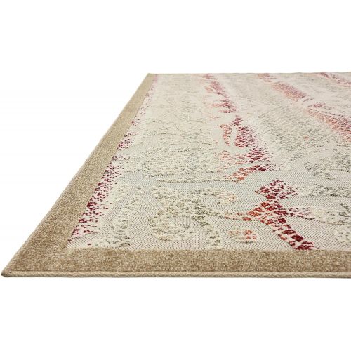  Unique Loom Outdoor Collection Watercolor Abstract Transitional Indoor and Outdoor Multi Square Rug (6 x 6)