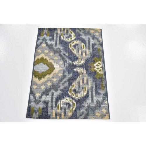  Unique Loom Outdoor Collection Watercolor Abstract Transitional Indoor and Outdoor Multi Square Rug (6 x 6)