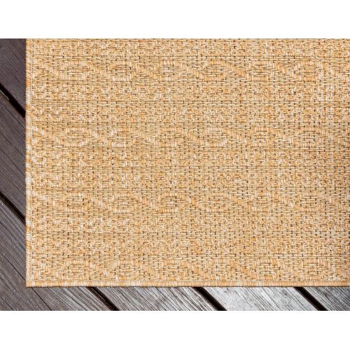  Unique Loom Outdoor Collection Watercolor Abstract Transitional Indoor and Outdoor Multi Square Rug (6 x 6)