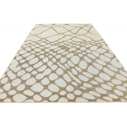  Unique Loom Outdoor Collection Watercolor Abstract Transitional Indoor and Outdoor Multi Square Rug (6 x 6)