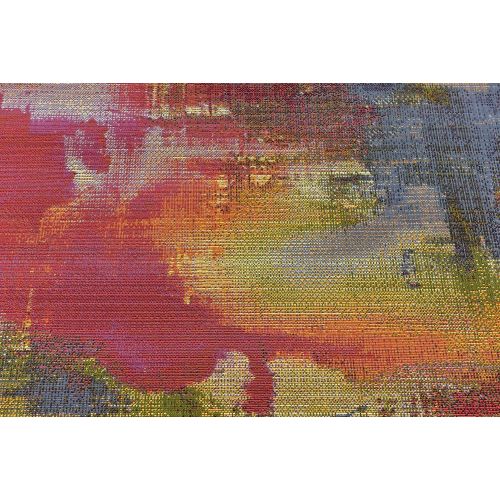  Unique Loom Outdoor Collection Watercolor Abstract Transitional Indoor and Outdoor Multi Square Rug (6 x 6)