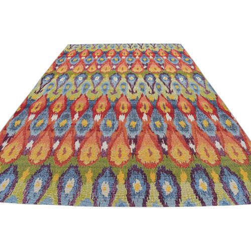  Unique Loom Outdoor Collection Watercolor Abstract Transitional Indoor and Outdoor Multi Square Rug (6 x 6)