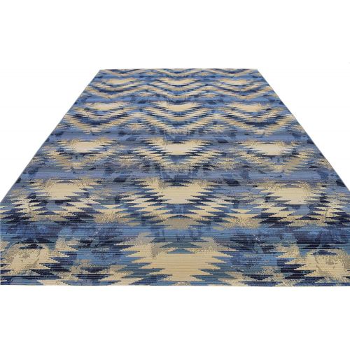  Unique Loom Outdoor Collection Watercolor Abstract Transitional Indoor and Outdoor Multi Square Rug (6 x 6)