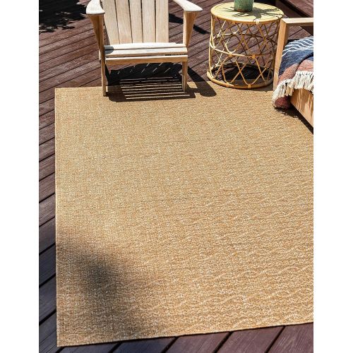  Unique Loom Outdoor Collection Watercolor Abstract Transitional Indoor and Outdoor Multi Square Rug (6 x 6)