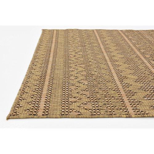  Unique Loom Outdoor Collection Watercolor Abstract Transitional Indoor and Outdoor Multi Square Rug (6 x 6)