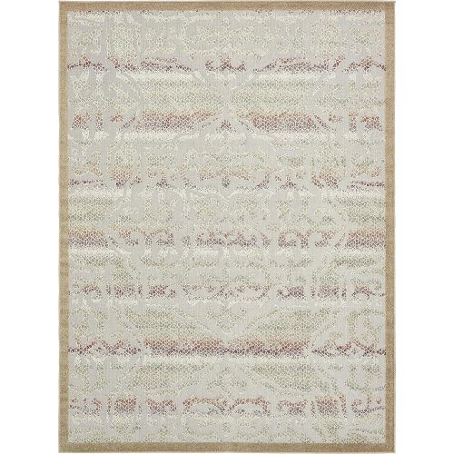  Unique Loom Outdoor Collection Watercolor Abstract Transitional Indoor and Outdoor Multi Square Rug (6 x 6)