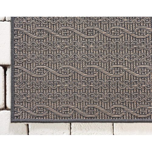  Unique Loom Outdoor Collection Watercolor Abstract Transitional Indoor and Outdoor Multi Square Rug (6 x 6)