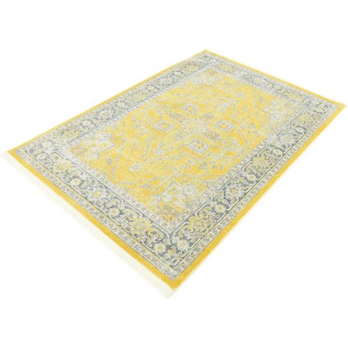  Unique Loom Baracoa Collection Bright Tones Vintage Traditional Gray Area Rug (5 x 8)