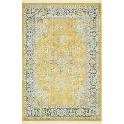  Unique Loom Baracoa Collection Bright Tones Vintage Traditional Gray Area Rug (5 x 8)