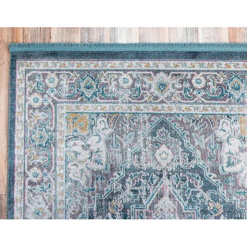  Unique Loom Baracoa Collection Bright Tones Vintage Traditional Gray Area Rug (5 x 8)