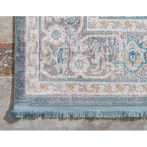  Unique Loom Baracoa Collection Bright Tones Vintage Traditional Gray Area Rug (5 x 8)