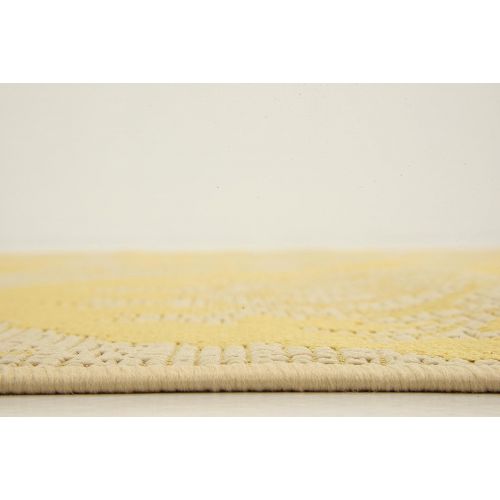  Unique Loom Outdoor Collection Floral Abstract Indoor and Outdoor Transitional Yellow Area Rug (5 x 8)