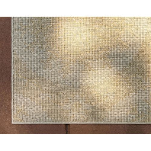  Unique Loom Outdoor Collection Floral Abstract Indoor and Outdoor Transitional Yellow Area Rug (5 x 8)