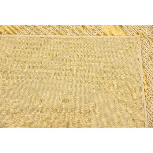  Unique Loom Outdoor Collection Floral Abstract Indoor and Outdoor Transitional Yellow Area Rug (5 x 8)