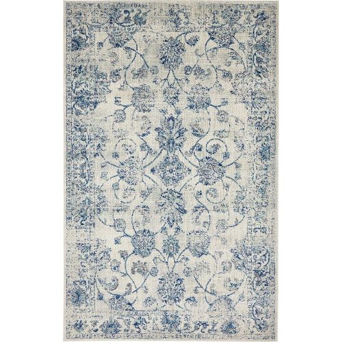  Unique Loom Tradition Collection Botanical Classic Dark Gray Square Rug (8 x 8)