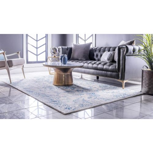  Unique Loom Tradition Collection Botanical Classic Dark Gray Square Rug (8 x 8)