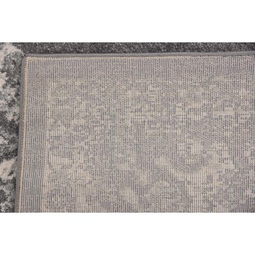  Unique Loom Tradition Collection Botanical Classic Dark Gray Square Rug (8 x 8)