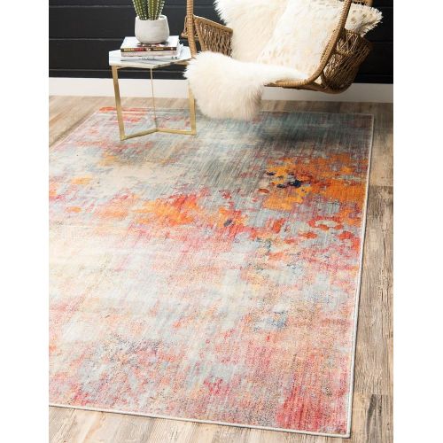  Unique Loom Helios Collection Modern Vintage Over-Dyed Multi Area Rug (5 x 8)