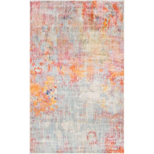  Unique Loom Helios Collection Modern Vintage Over-Dyed Multi Area Rug (5 x 8)