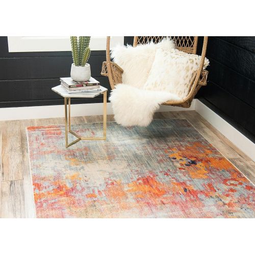  Unique Loom Helios Collection Modern Vintage Over-Dyed Multi Area Rug (5 x 8)