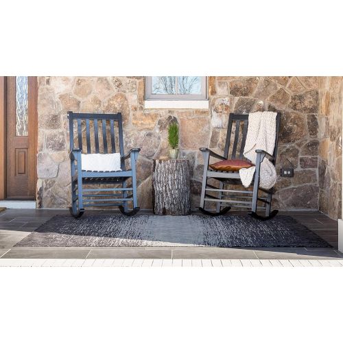  Unique Loom Outdoor Collection Abstract Circles Transitional Indoor and Outdoor Light Blue Round Rug (8 x 8)