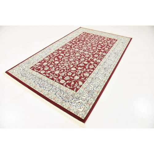  Unique Loom Narenj Collection Classic Traditional Repeating Pattern Burgundy Area Rug (5 x 8)