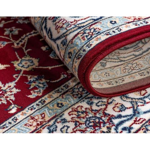  Unique Loom Narenj Collection Classic Traditional Repeating Pattern Burgundy Area Rug (5 x 8)