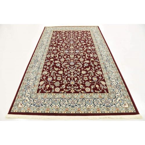  Unique Loom Narenj Collection Classic Traditional Repeating Pattern Burgundy Area Rug (5 x 8)