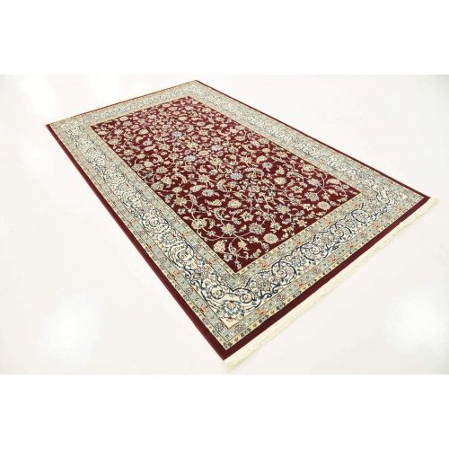  Unique Loom Narenj Collection Classic Traditional Repeating Pattern Burgundy Area Rug (5 x 8)